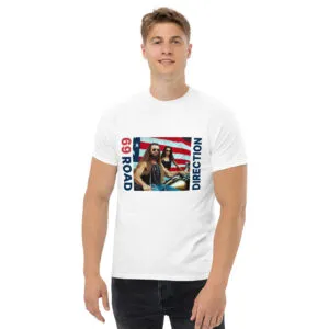 T-shirt classique 69 Road Direction de la collection USA de Beauf Mode, vue de face