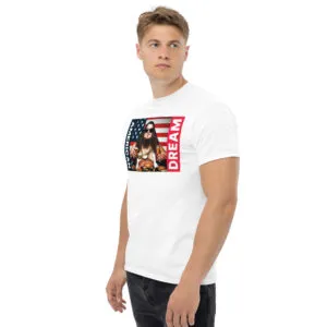 T-shirt classique American Dream de la collection USA de Beauf Mode, vue de trois quarts gauche
