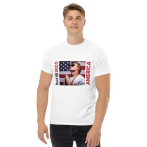 T-shirt classique Gode Bless America de la collection USA de Beauf Mode, vue de face