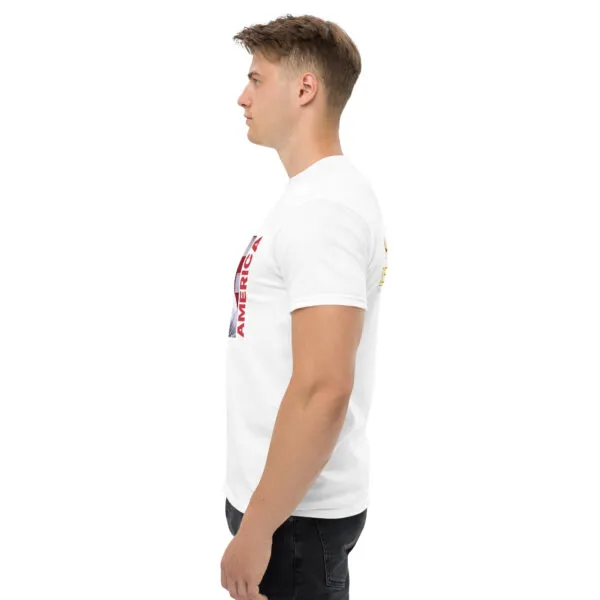 T-shirt classique Gode Bless America de la collection USA de Beauf Mode, vue de profil gauche