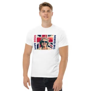 T-shirt classique Gode Save The Queen de la collection British de Beauf Mode, vue de face