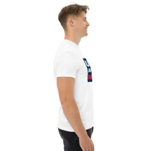 T-shirt classique US Are Me de la collection USA de Beauf Mode, vue de profil droite
