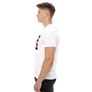 T-shirt classique US Are Me de la collection USA de Beauf Mode, vue de profil gauche