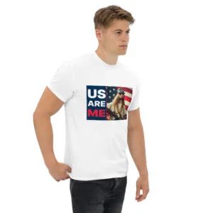 T-shirt classique US Are Me de la collection USA de Beauf Mode, vue de trois quarts droite