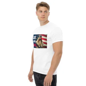 T-shirt classique US Are Me de la collection USA de Beauf Mode, vue de trois quarts gauche
