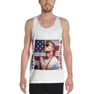 T-shirt « marcel » Gode Bless America de la collection USA de Beauf Mode, vue de face